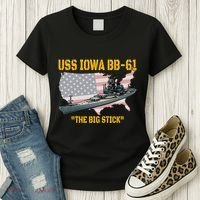 World War Ii Warship Uss Iowa & Ww2 Bb61 Battleship Veteran Women's T-Shirt thumb 3