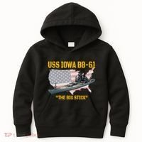 World War Ii Warship Uss Iowa & Ww2 Bb61 Battleship Veteran Kids Hoodie thumb 0