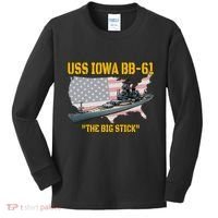 World War Ii Warship Uss Iowa & Ww2 Bb61 Battleship Veteran Kids Long Sleeve Shirt thumb 0