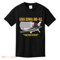 World War Ii Warship Uss Iowa & Ww2 Bb61 Battleship Veteran Kids T-Shirt thumb 0