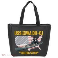 World War Ii Warship Uss Iowa & Ww2 Bb61 Battleship Veteran Tote Bag thumb 0