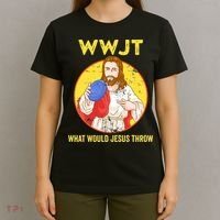 What Would Jesus Throw Frisbee Golf T-Shirt thumb 4