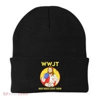 What Would Jesus Throw Frisbee Golf Beanie thumb 0