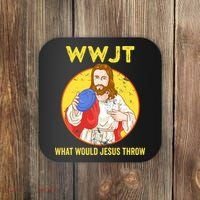 What Would Jesus Throw Frisbee Golf Coaster thumb 0