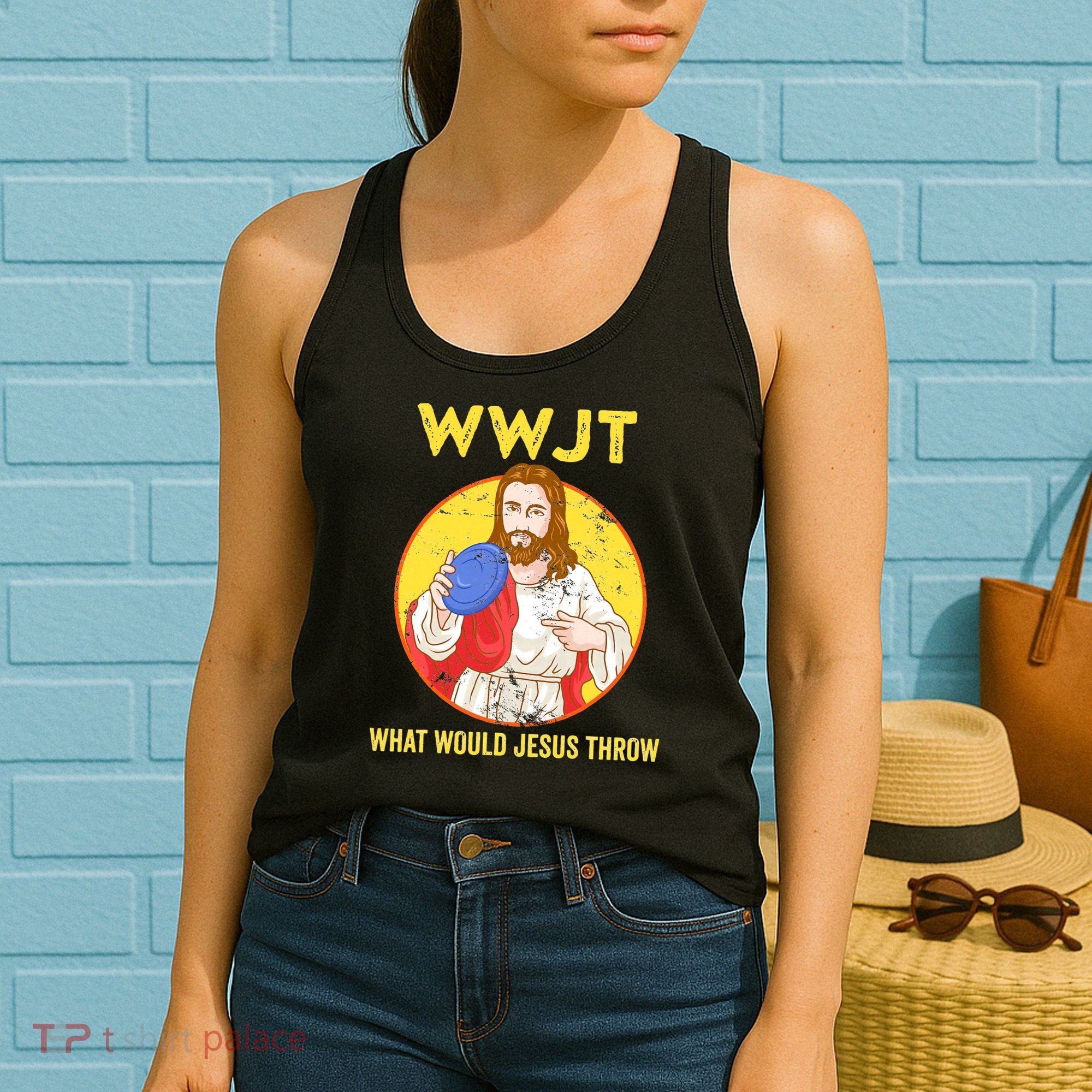 What Would Jesus Throw Frisbee Golf Women's Tank Top