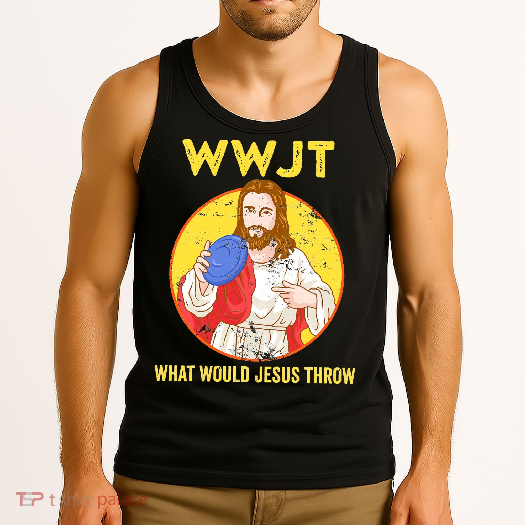 What Would Jesus Throw Frisbee Golf Tank Top