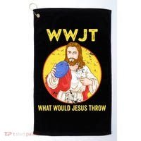 What Would Jesus Throw Frisbee Golf Golf Towel thumb 0
