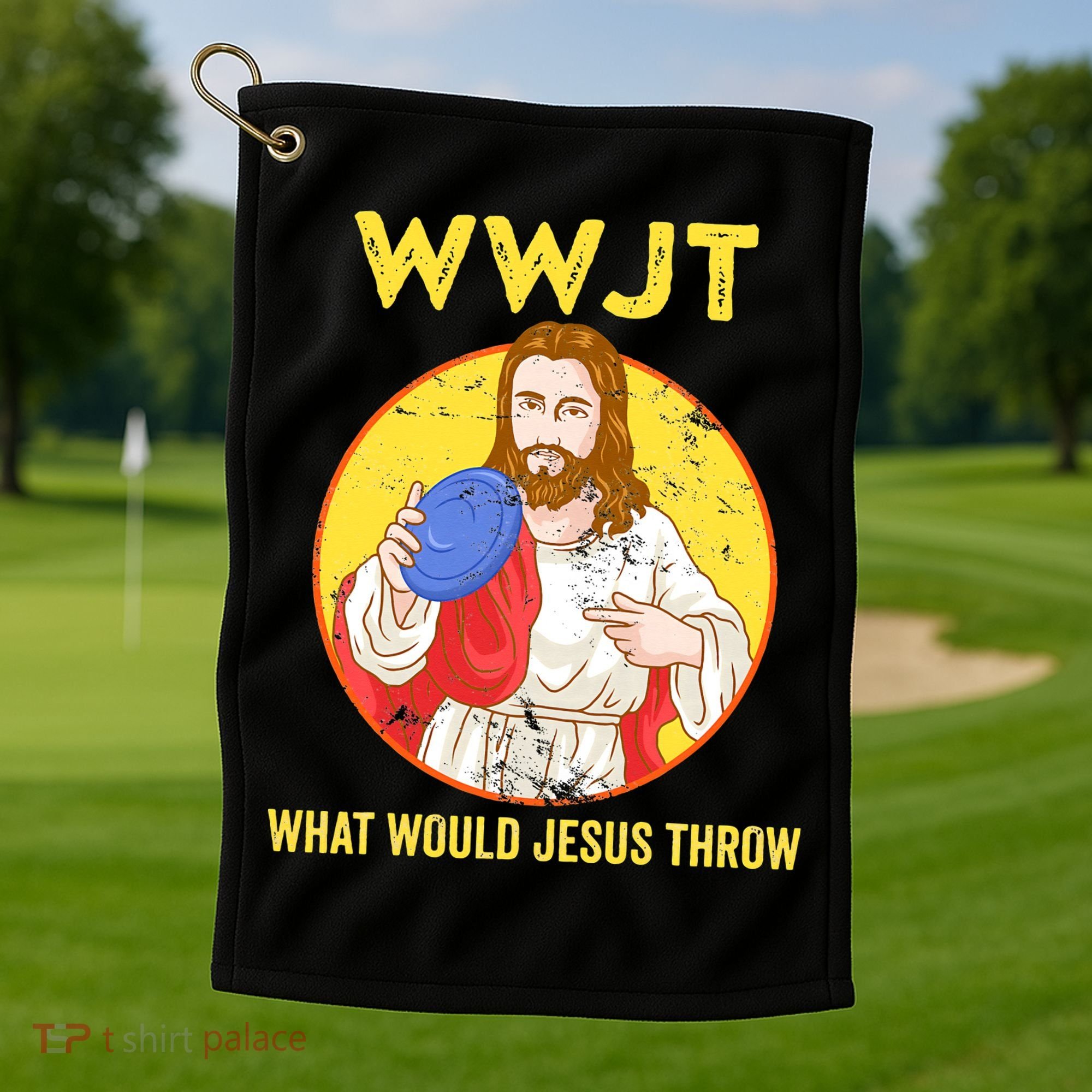 What Would Jesus Throw Frisbee Golf Golf Towel
