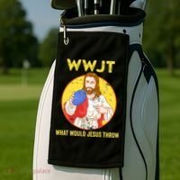 What Would Jesus Throw Frisbee Golf Golf Towel thumb 2