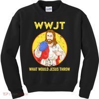 What Would Jesus Throw Frisbee Golf Kids Sweatshirt thumb 0