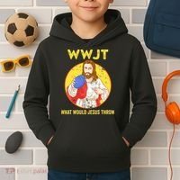 What Would Jesus Throw Frisbee Golf Kids Hoodie thumb 2