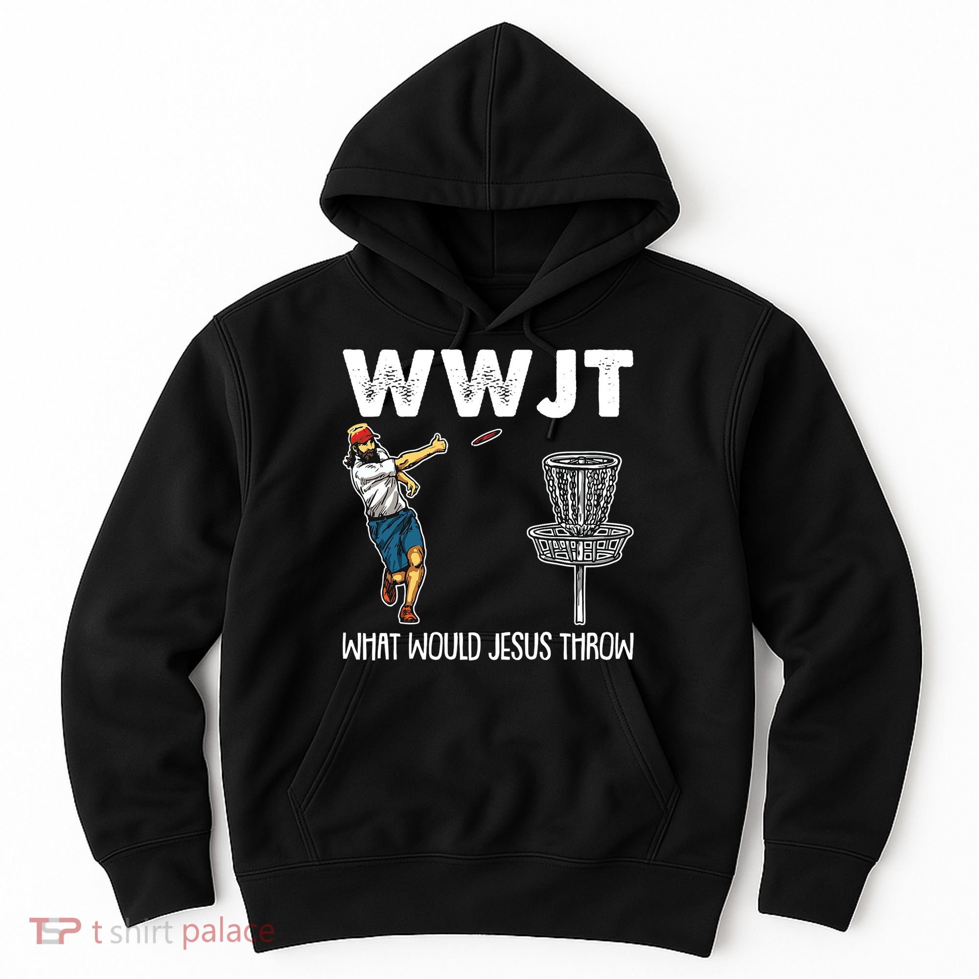 What Would Jesus Throw Christmas WWJT Disc Golf Funny Hoodie