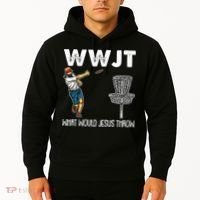 What Would Jesus Throw Christmas WWJT Disc Golf Funny Hoodie thumb 2