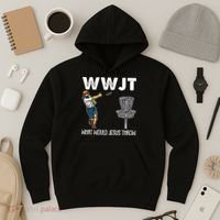 What Would Jesus Throw Christmas WWJT Disc Golf Funny Hoodie thumb 3