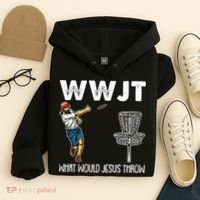 What Would Jesus Throw Christmas WWJT Disc Golf Funny Hoodie thumb 4