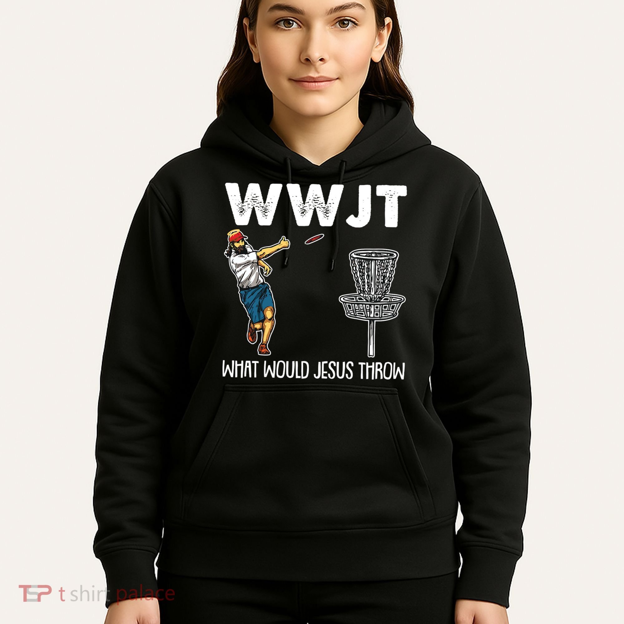 What Would Jesus Throw Christmas WWJT Disc Golf Funny Hoodie