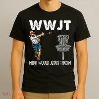 What Would Jesus Throw Christmas WWJT Disc Golf Funny T-Shirt thumb 3