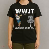 What Would Jesus Throw Christmas WWJT Disc Golf Funny T-Shirt thumb 4