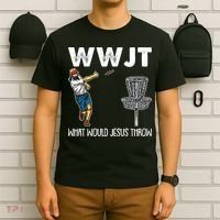 What Would Jesus Throw Christmas WWJT Disc Golf Funny T-Shirt thumb 6