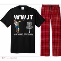 What Would Jesus Throw Christmas WWJT Disc Golf Funny Pajama Set thumb 0