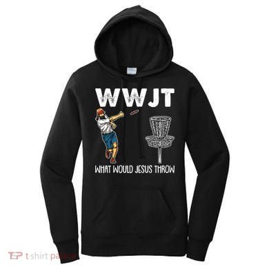 What Would Jesus Throw Christmas WWJT Disc Golf Funny Women's Hoodie