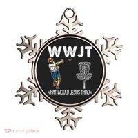 What Would Jesus Throw Christmas WWJT Disc Golf Funny Ornament thumb 0