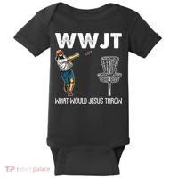 What Would Jesus Throw Christmas WWJT Disc Golf Funny Baby Bodysuit thumb 0
