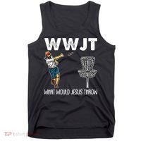 What Would Jesus Throw Christmas WWJT Disc Golf Funny Tank Top thumb 0