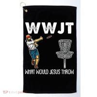 What Would Jesus Throw Christmas WWJT Disc Golf Funny Golf Towel thumb 0