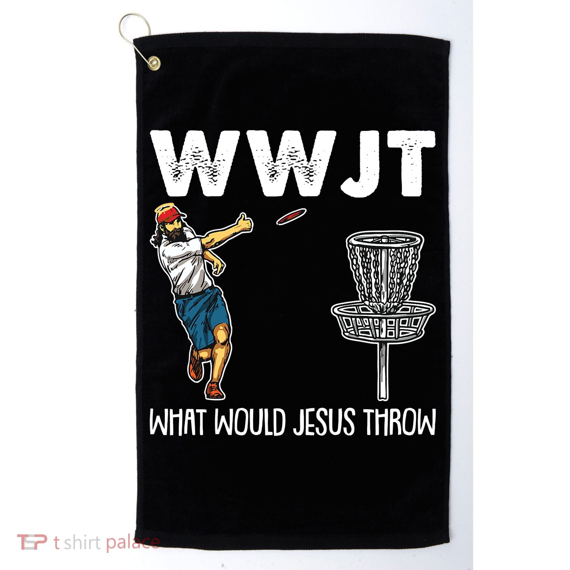 What Would Jesus Throw Christmas WWJT Disc Golf Funny Golf Towel
