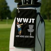 What Would Jesus Throw Christmas WWJT Disc Golf Funny Golf Towel thumb 2