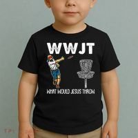 What Would Jesus Throw Christmas WWJT Disc Golf Funny Toddler T-Shirt thumb 2