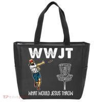 What Would Jesus Throw Christmas WWJT Disc Golf Funny Tote Bag thumb 0