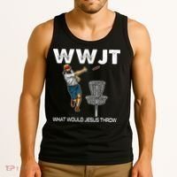 What Would Jesus Throw Golf Disc Tank Top thumb 3