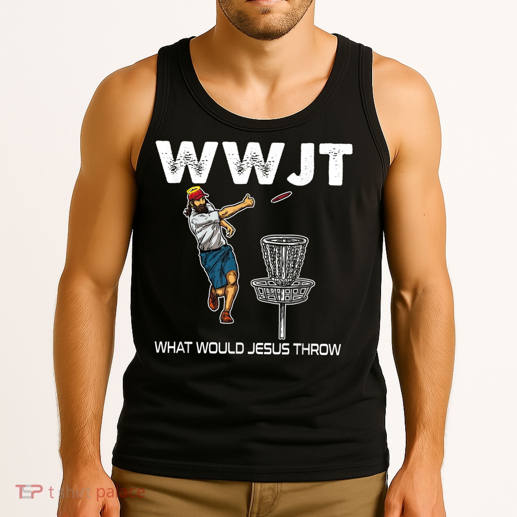 What Would Jesus Throw Golf Disc Tank Top