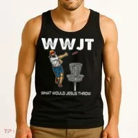What Would Jesus Throw Golf Disc Tank Top thumb 3