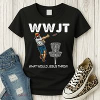 What Would Jesus Throw Golf Disc Women's T-Shirt thumb 3