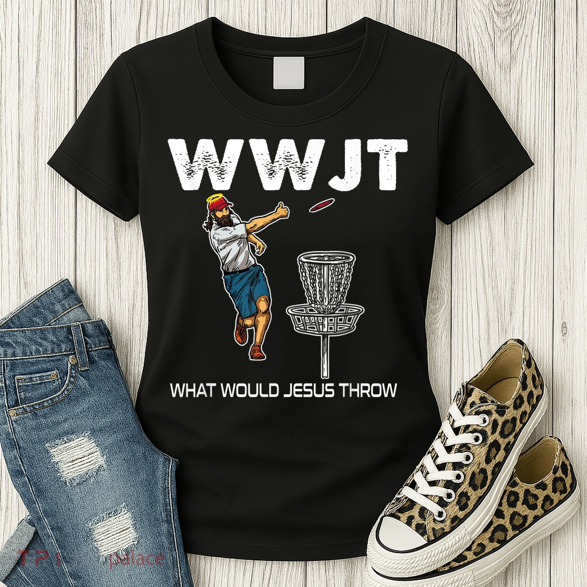 What Would Jesus Throw Golf Disc Women's T-Shirt