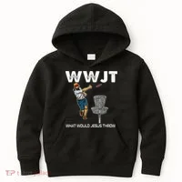 What Would Jesus Throw Golf Disc Kids Hoodie thumb 0