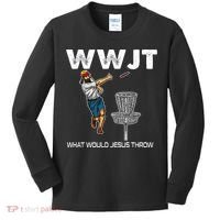 What Would Jesus Throw Golf Disc Kids Long Sleeve Shirt thumb 0