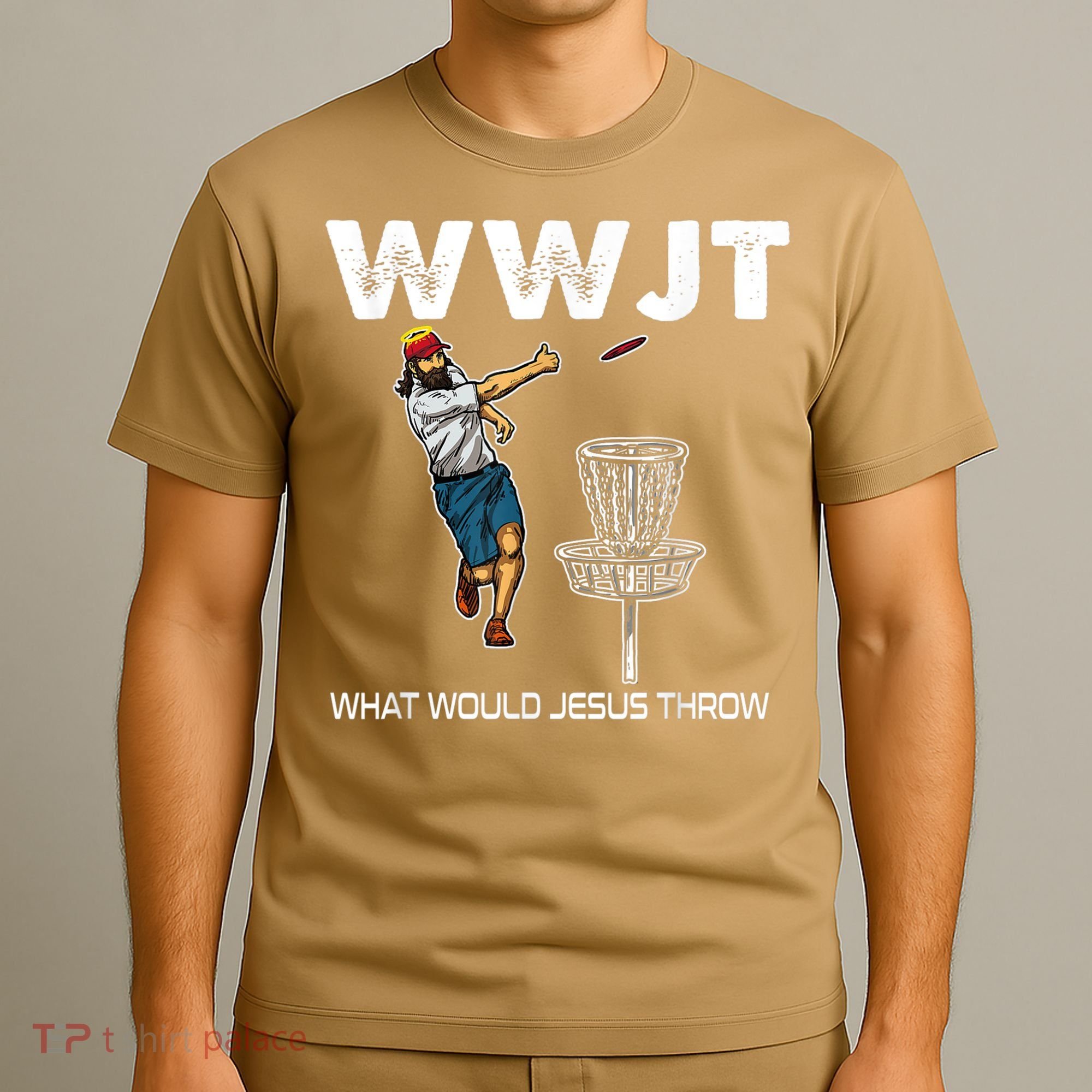 What Would Jesus Throw Golf Disc T-Shirt
