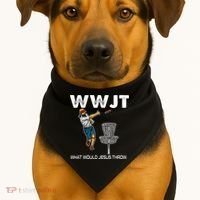 What Would Jesus Throw Golf Disc USA-Made Doggie Bandana thumb 1