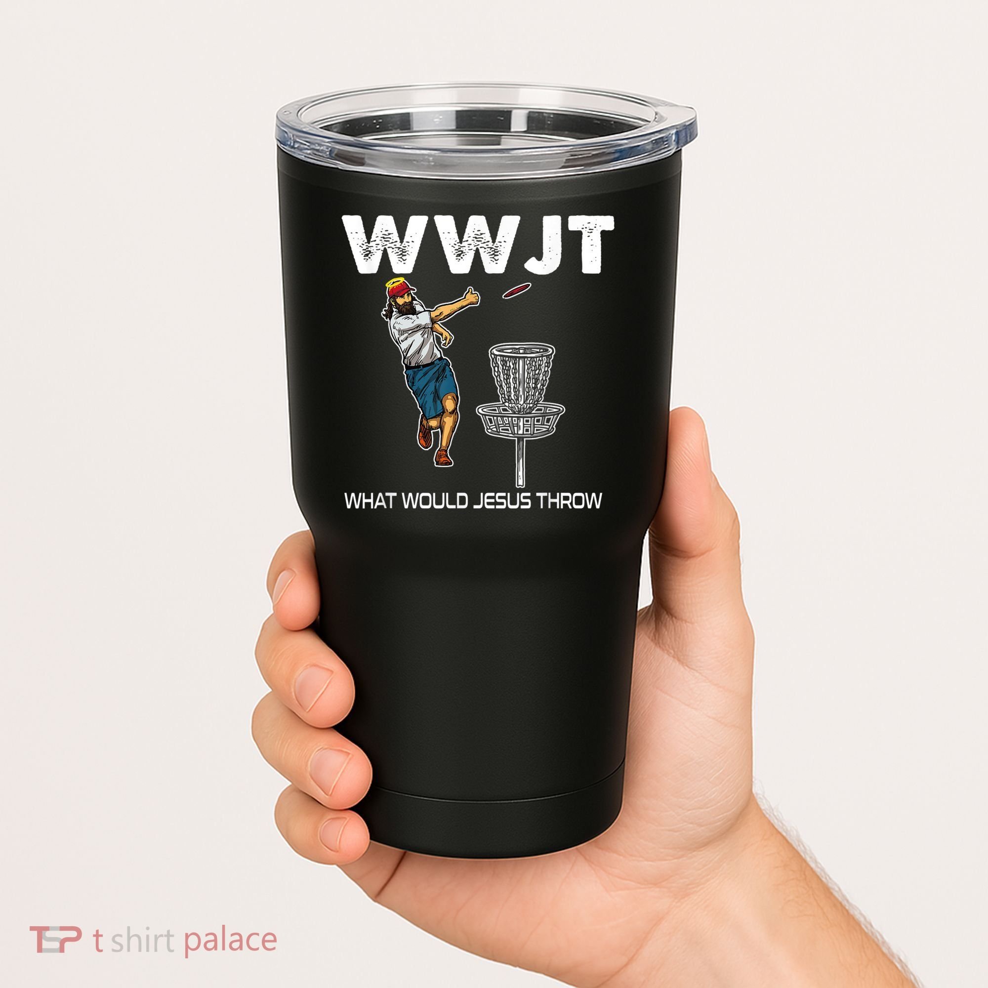 What Would Jesus Throw Golf Disc Tumbler