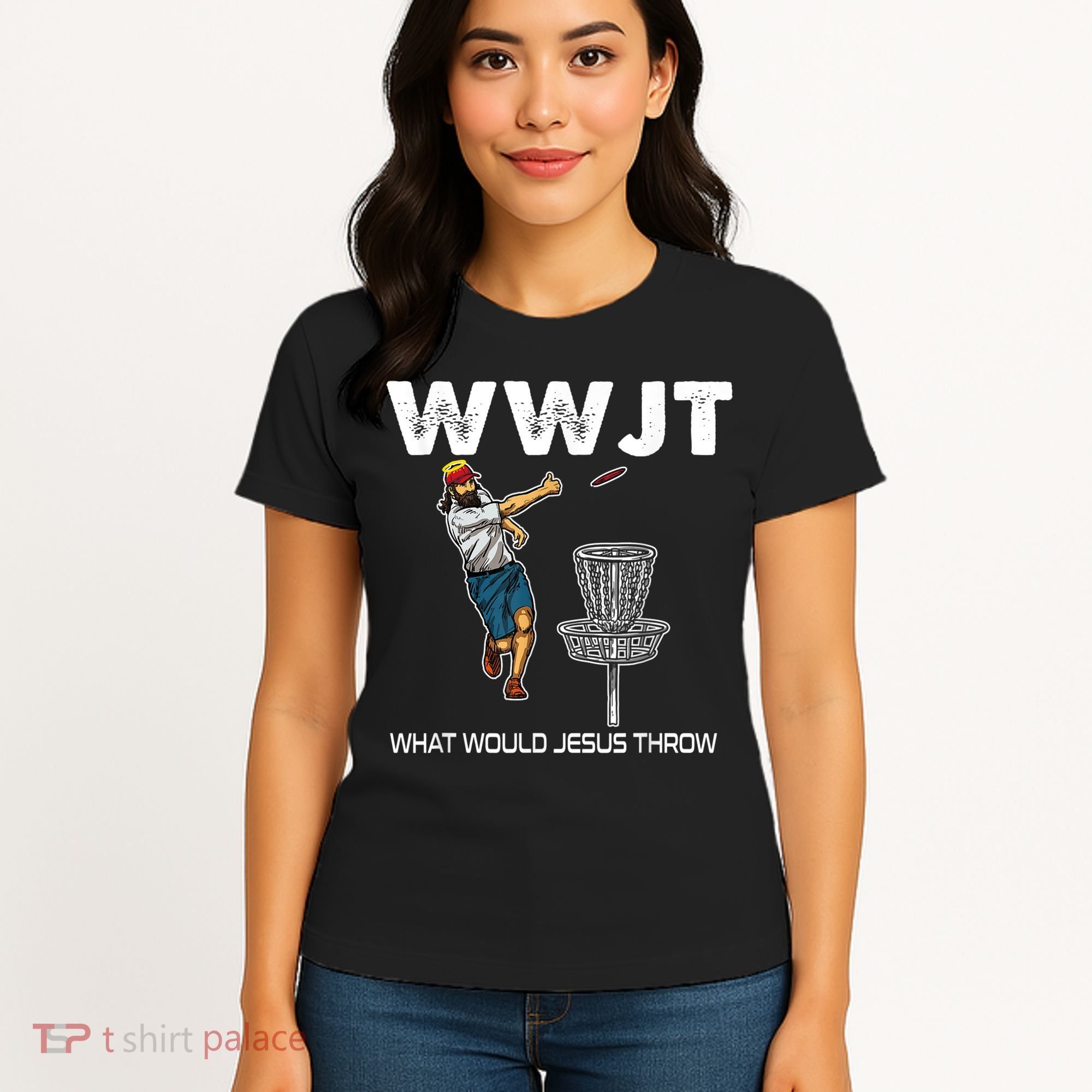 What Would Jesus Throw Golf Disc Women's T-Shirt