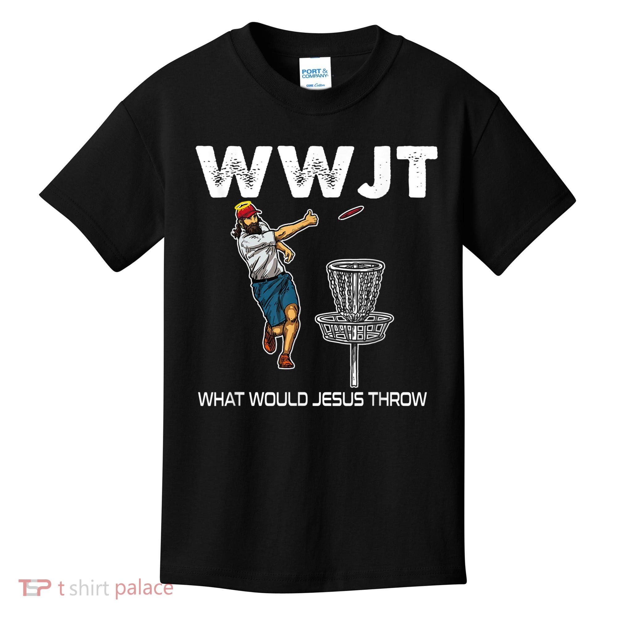 What Would Jesus Throw Golf Disc Kids T-Shirt