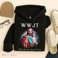 What Would Jesus Throw Funny Disc Golf & Women Hoodie thumb 4