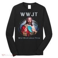 What Would Jesus Throw Funny Disc Golf & Women Long Sleeve Shirt thumb 0