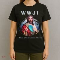 What Would Jesus Throw Funny Disc Golf & Women T-Shirt thumb 4
