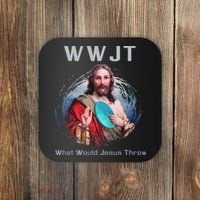 What Would Jesus Throw Funny Disc Golf & Women Coaster thumb 0