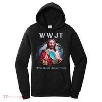 What Would Jesus Throw Funny Disc Golf & Women Women's Hoodie thumb 0